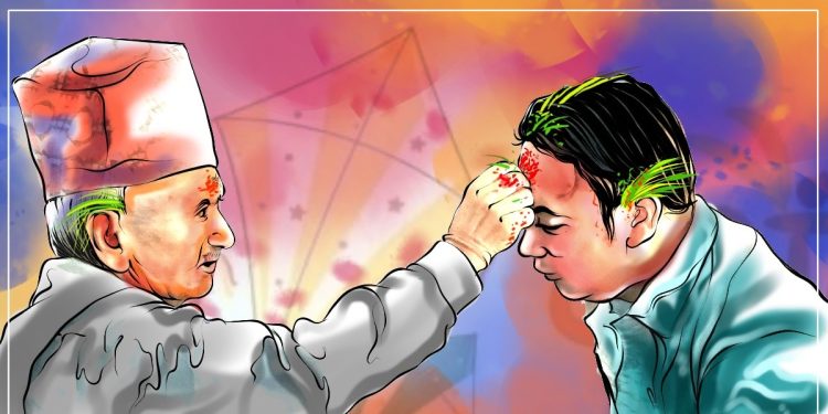 विजयादशमीमा टीका लगाउँदै नेपाली, घरघरमा उल्लास