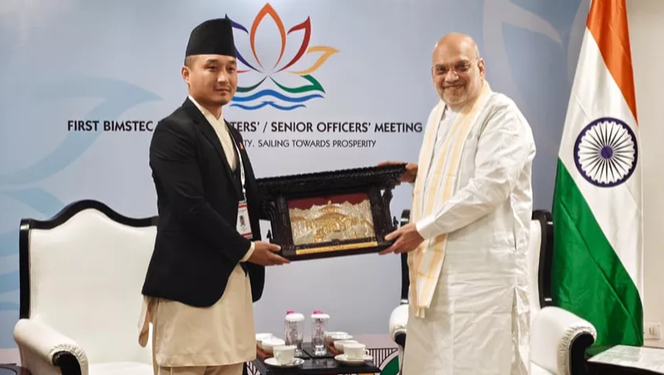 गृहमन्त्री सुधन गुरुङ र अमित शाहबीच भेटवार्ता